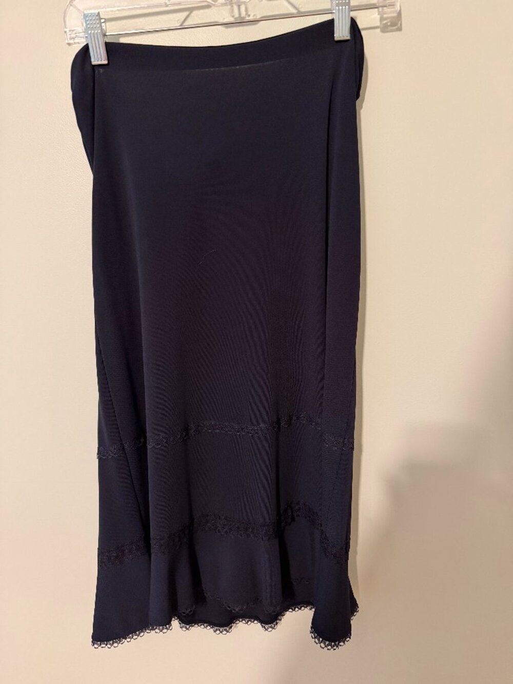 Pull on skirt with lace detail